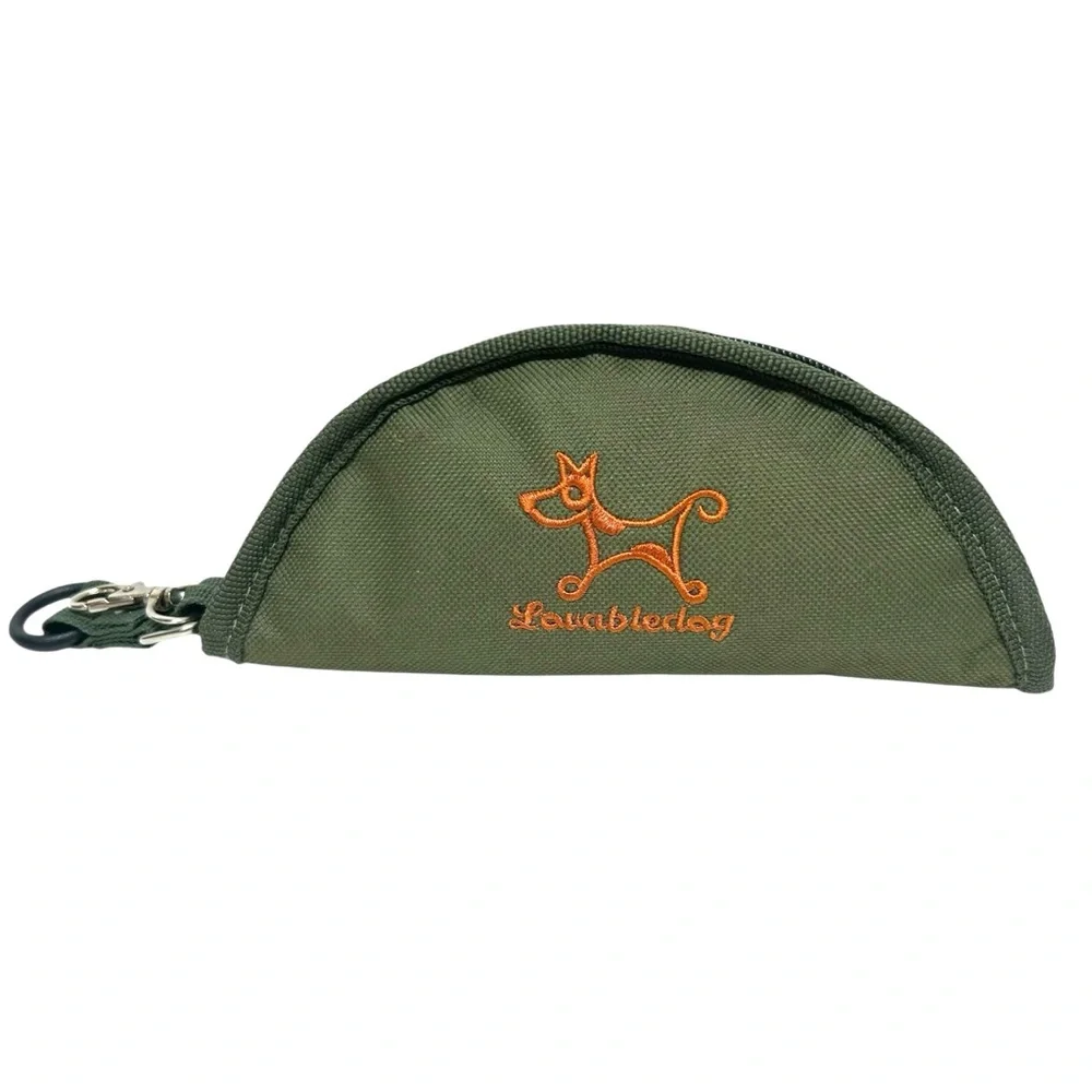 Collapsible Portable Fabric Travel Dog Pet Food Water Bowl Green Orange Outdoors